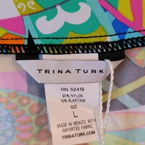 Trina Turk Tahitian SZ L Floral Mini Tunic Swim Cover Up 20th Anniversary NWT - Picture 8 of 13